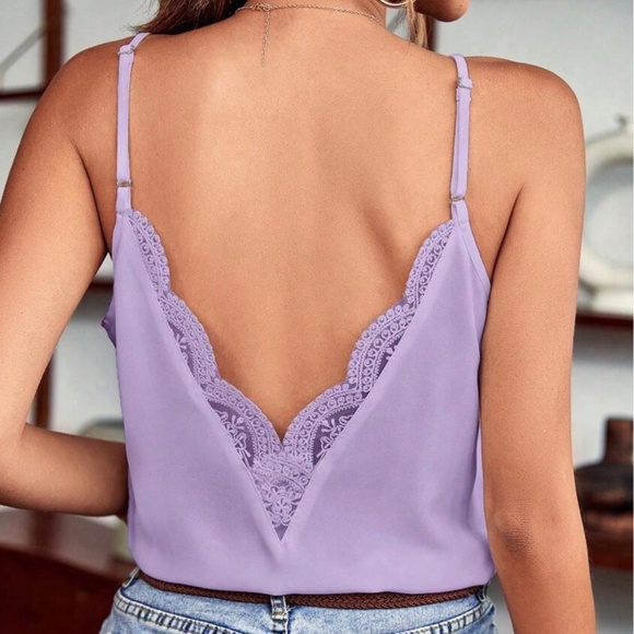 Boho Lace Backless Cami Tank Top - Picture 8 of 9